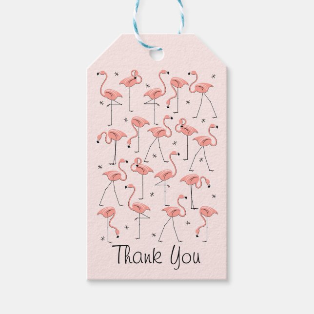 Flamingos Pink Danke, dass Sie die Tags Geschenkanhänger (Vorderseite)