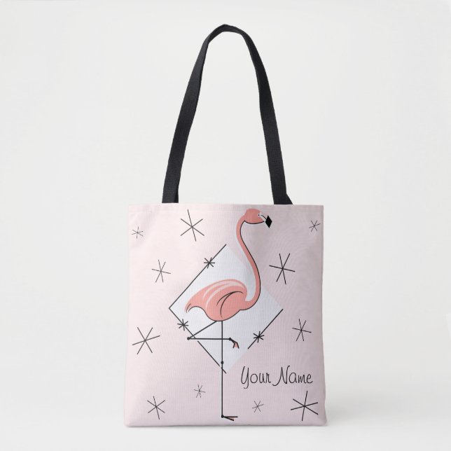 Flamingos Pink Diamant Name auf der ganzen Tasche (Vorderseite)