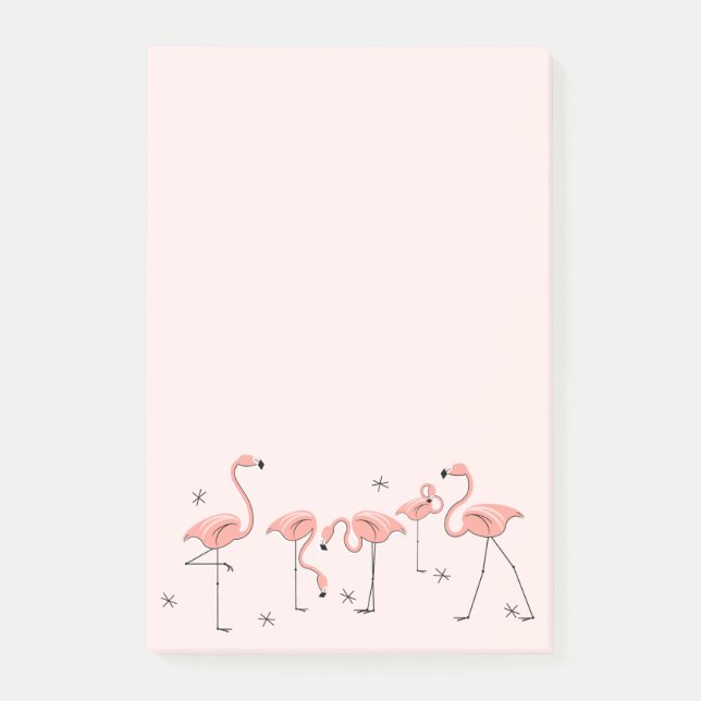 Flamingos Pink Group Post-it Klebezettel (Vorderseite)