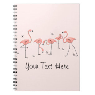 Flamingos Pink Group Text Notebook Notizblock