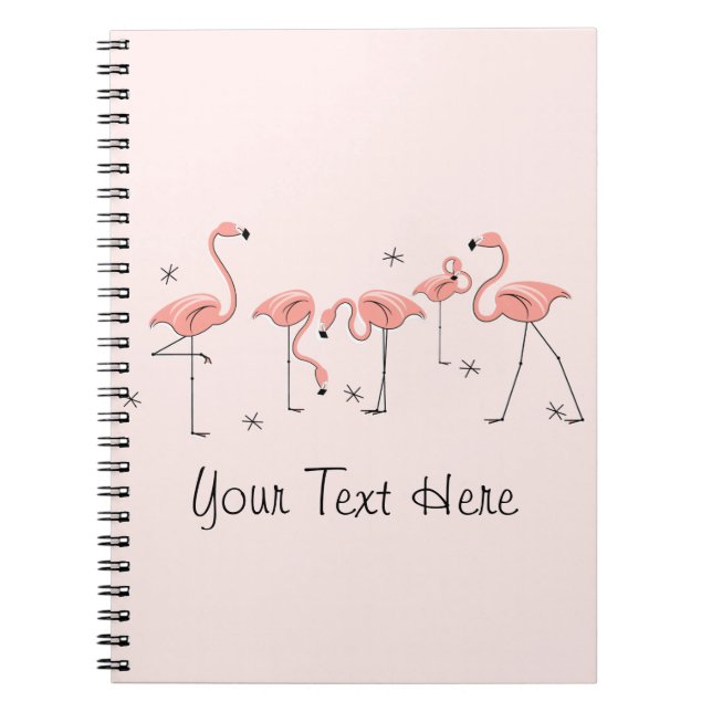 Flamingos Pink Group Text Notebook Notizblock (Vorderseite)