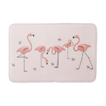 Flamingos Pink Gruppe Badematte