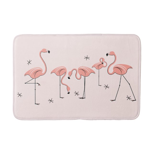 Flamingos Pink Gruppe Badematte (Vorderseite)