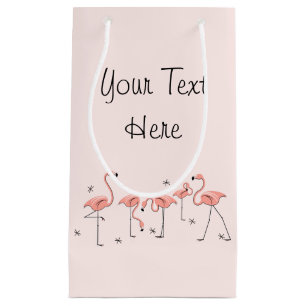 Flamingos Pink Gruppe Text Geschenktasche klein Kleine Geschenktüte
