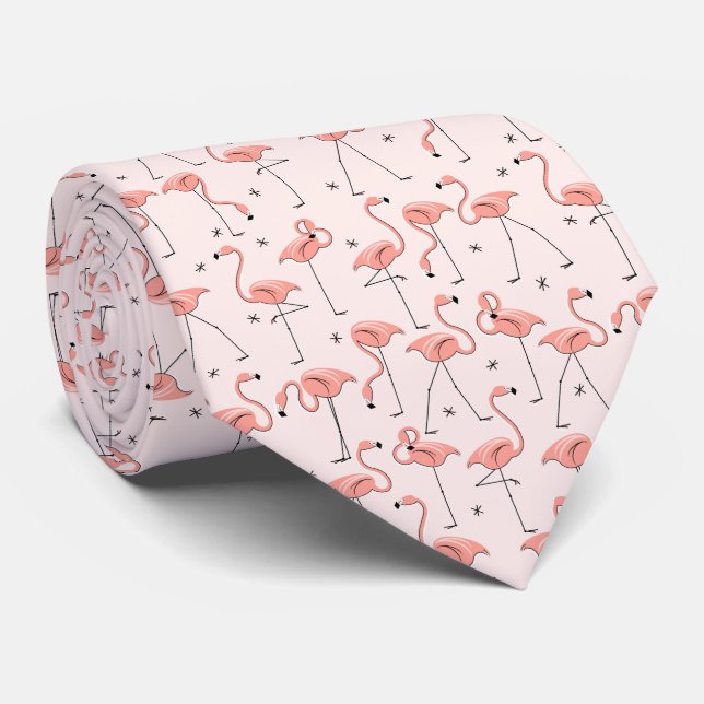 Flamingos Pink-Krawatte Krawatte (Gerollt)