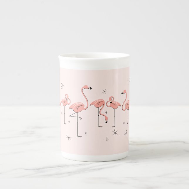 Flamingos Pink Line China Tasse (Vorderseite)
