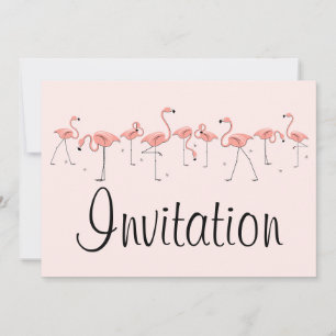 Flamingos Pink Line Einladung