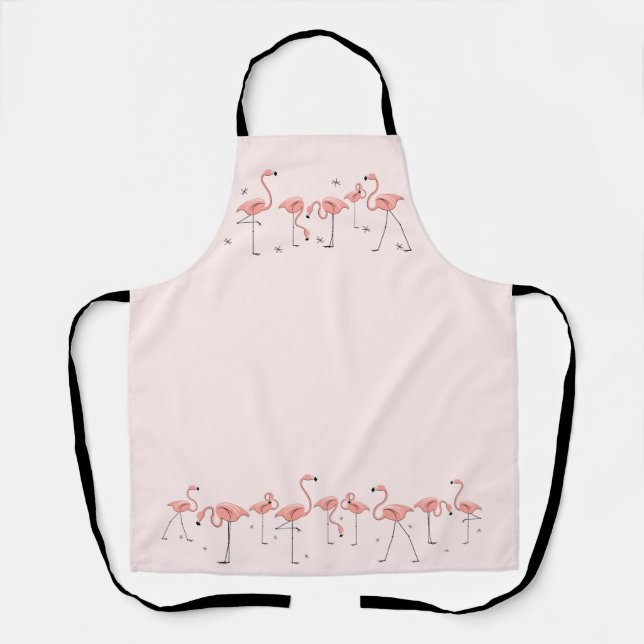 Flamingos Pink Line Schürze (Vorderseite)