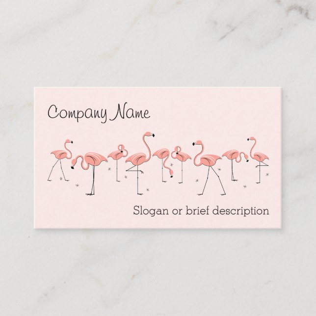Flamingos Pink Line Visitenkarte (Vorderseite)