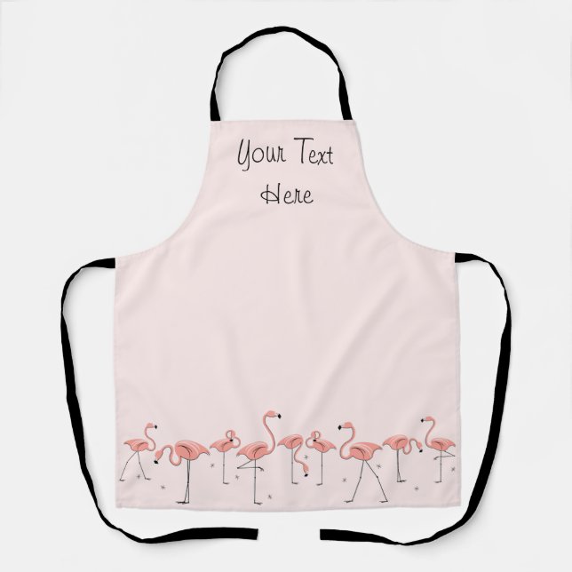 Flamingos Pink-Linie Text-Schürze Schürze (Vorderseite)