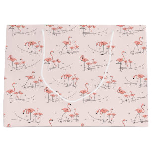 Flamingos Pink Multi Geschenktasche groß Große Geschenktüte