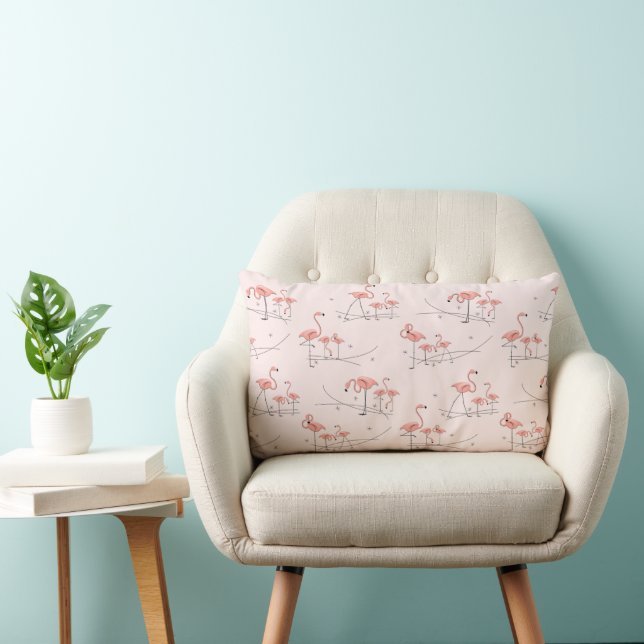 Flamingos Pink Multi lumbar Lendenkissen (Stuhl )