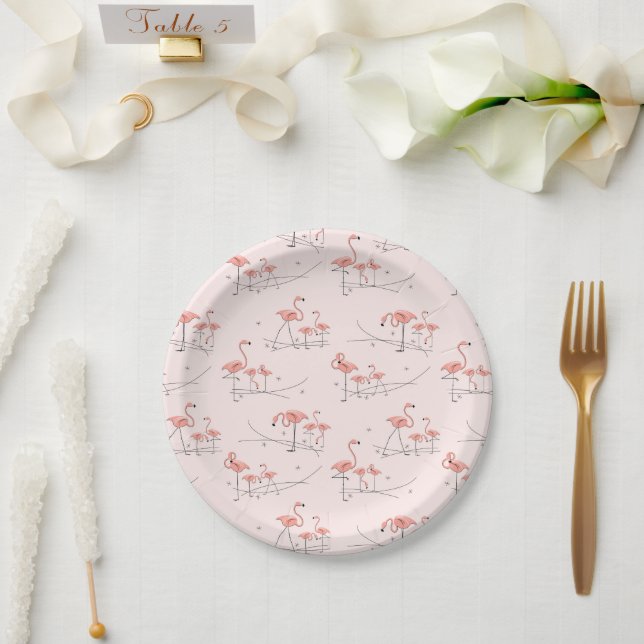 Flamingos Pink Multipapierplatte Pappteller (Hochzeit)