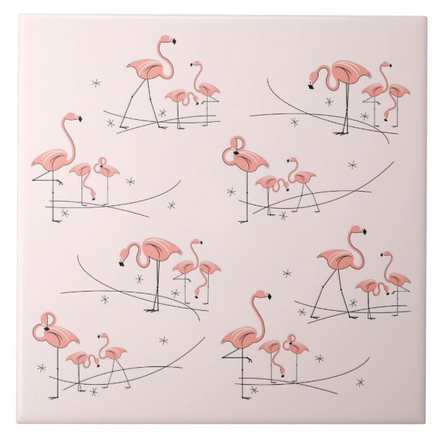 Flamingos Pink Multitile Fliese (Vorderseite)