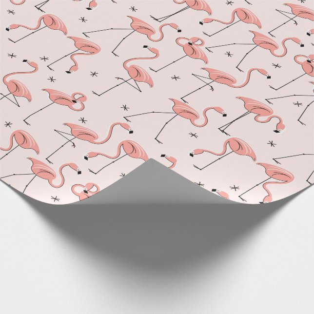 Flamingos Pink Packpapier (Ecke)