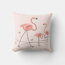 Flamingos Pink Trio 2 gestreiftes Quadrat Kissen