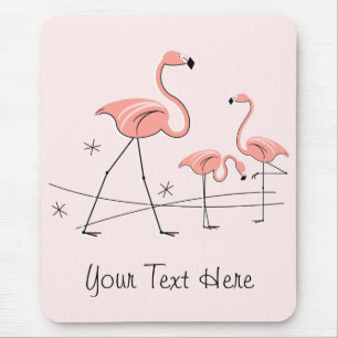 Flamingos Pink Trio 2 "Text" Mousepad