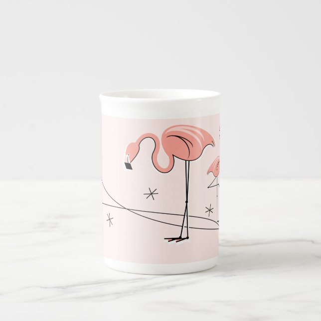 Flamingos Pink Trio 3 China Tasse (Vorderseite)