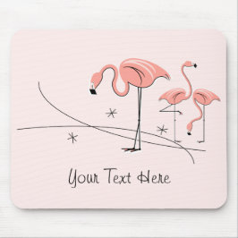 Flamingos Pink Trio 3 "Text" Mousepad