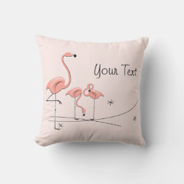 Flamingos Pink Trio 4 "Dein Text" rosa Rückquadrat Kissen