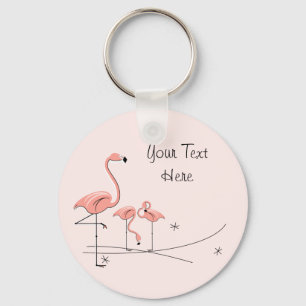 Flamingos Pink Trio 4 Text Schlüsselkette Schlüsselanhänger