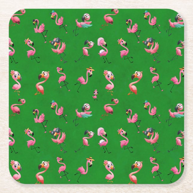 Flamingos Rechteckiger Pappuntersetzer (Vorderseite)