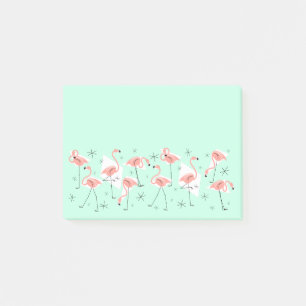 Flamingos Retro Green Wide Post-it-Note Post-it Klebezettel
