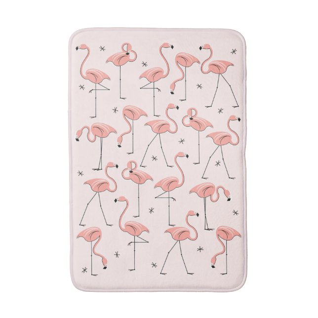 Flamingos Rosa Badematte (Vorderseite Vertikal)