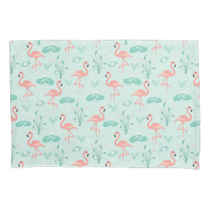 Flamingos Rosa Grüne Tropische Vögel Trendy Kissenbezug