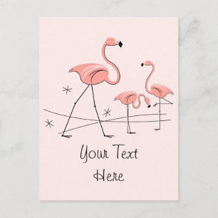 Flamingos Rosa Trio 2 Text Postkarte