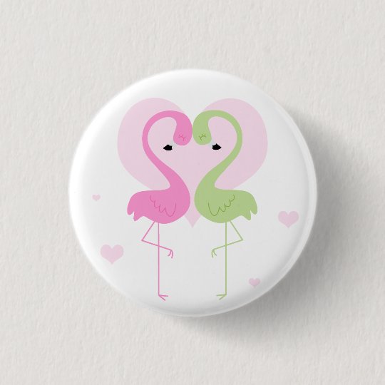 Flamingos Runder Button 3,2 Cm