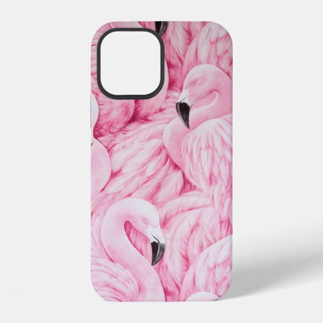FLAMINGOS SIND ÜBERALL iPhone 12 HÜLLE (Rückseite)