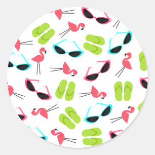Flamingos & Sonnenbrillen Umschlag Aufkleber Stick