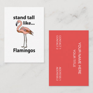 Flamingos stehen groß wie Flamingos Flamingo Visitenkarte