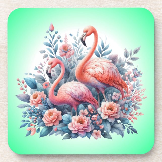 Flamingos Sublimierung-95158 Getränkeuntersetzer (Vorderseite)