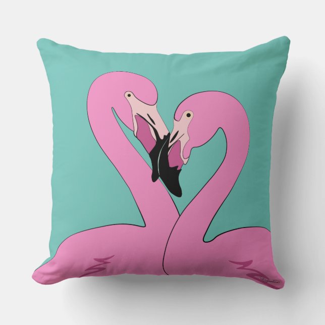 Flamingos Throw Pillow Kissen (Vorderseite)