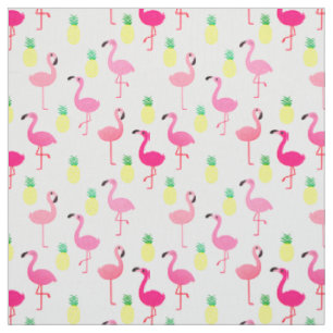 Flamingos und Ananas! Nahtlose Premium-Stoffe Stoff