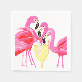 Flamingos und Blasen Serviette