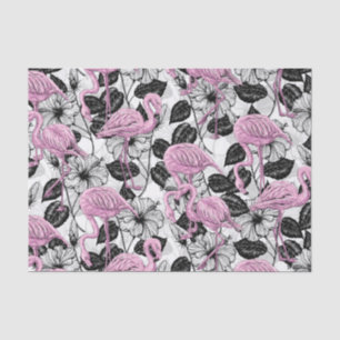 Flamingos und Hibiskus Blume Seidenpapier