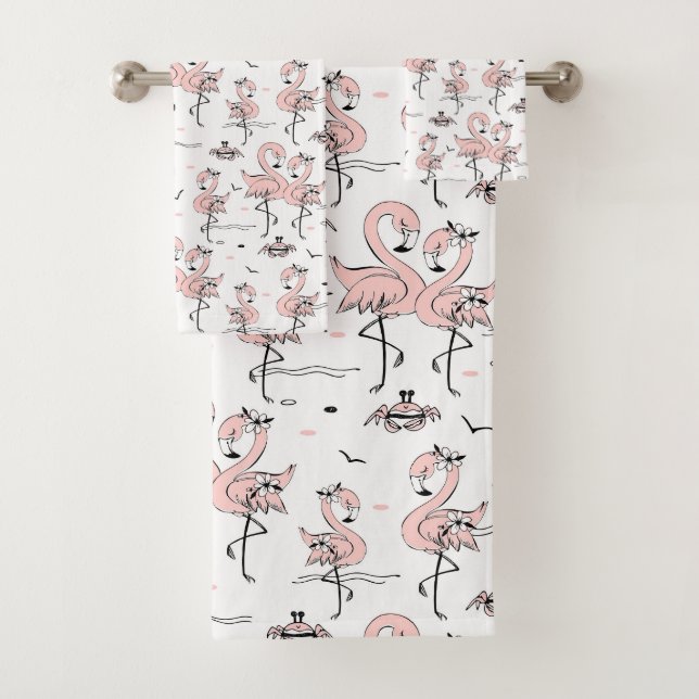 Flamingos und Krebs Badhandtuch Set (Insitu)