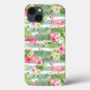 Flamingos und Streifen iPhone 13 Hülle