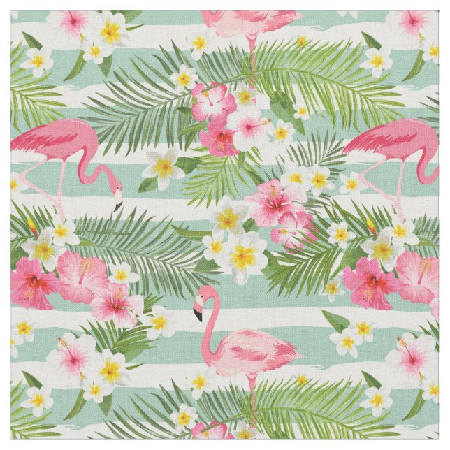 Flamingos und Streifen Stoff (Nahaufnahme)
