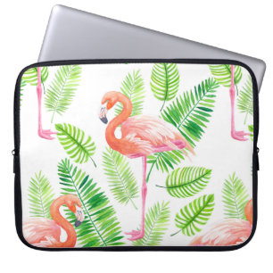 Flamingos und tropische Blätter Laptopschutzhülle