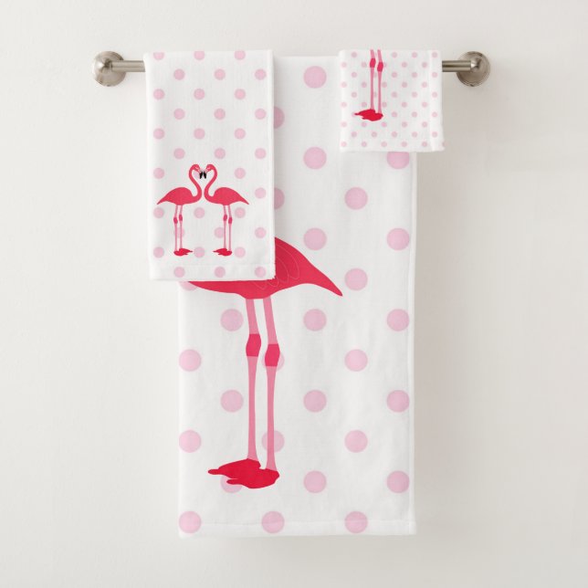 Flamingos und Tupfen Badhandtuch Set (Insitu)