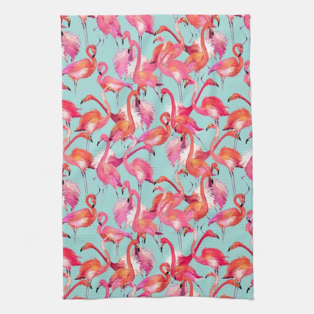 Flamingos (Wasserfarbe) Handtuch (Vertikal)