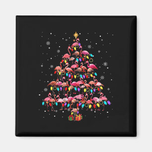 Flamingos Weihnachtsbaum X-mas Lichter Santa Elf F Magnet