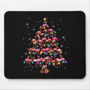 Flamingos Weihnachtsbaum X-mas Lichter Santa Elf F Mousepad