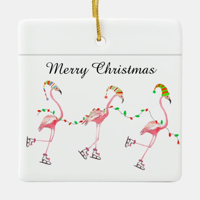Flamingos Weihnachtsschmuck (Vorderseite)