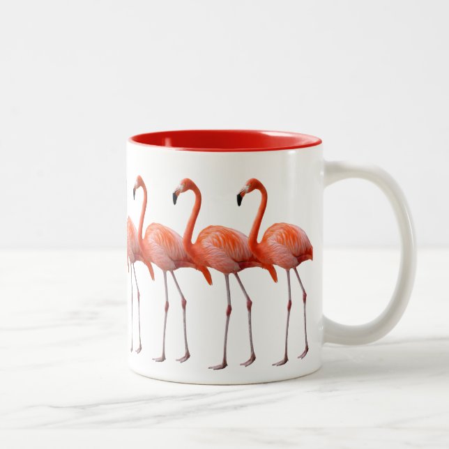 Flamingos Zweifarbige Tasse (Rechts)