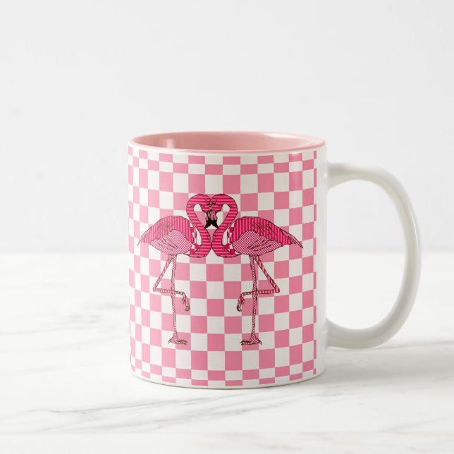 Flamingos Zweifarbige Tasse (Rechts)